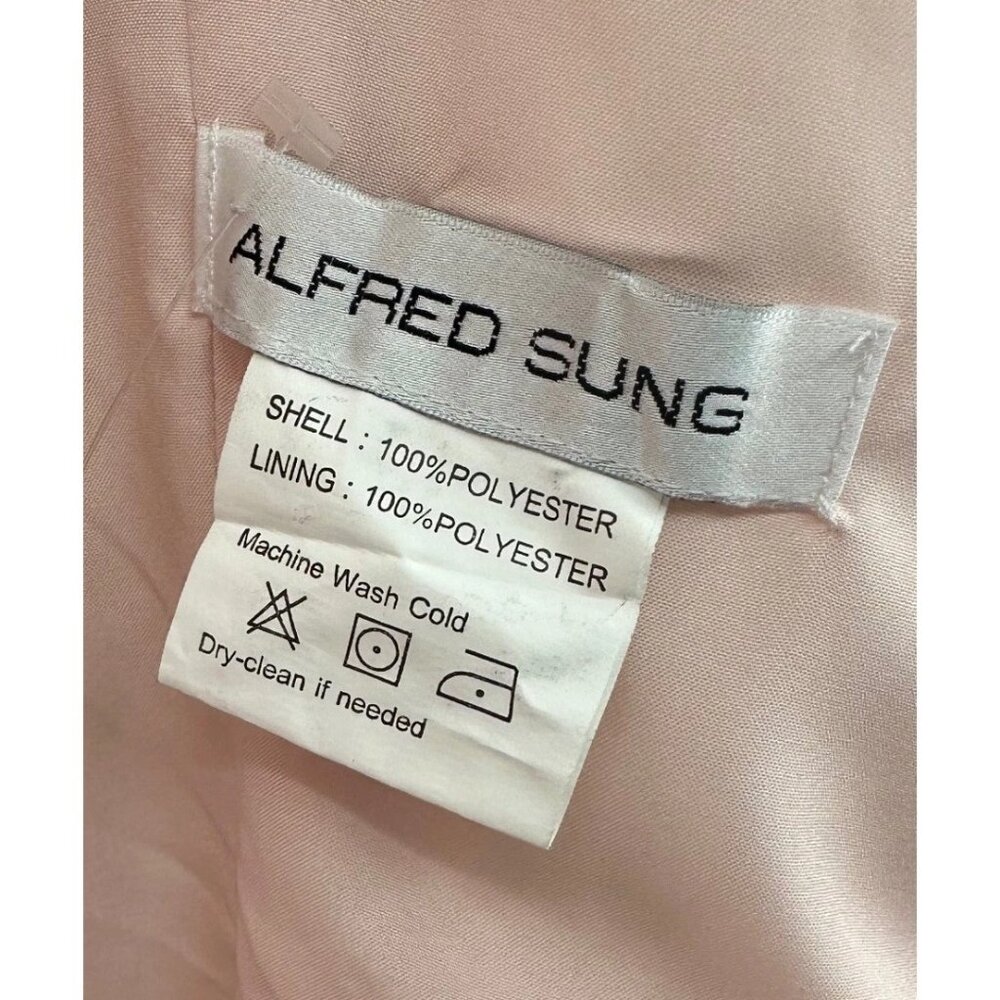 Alfred Sung Floral Maxi Dress Sleeveless Blush Bouquet Gown - Picture 10 of 11